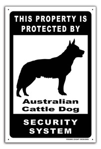 雑貨【Australian Cattle Dog/オーストラリアン・キャトル・ドッグ】dog/犬/イヌ/セキュリティサイン/メタルプレート/ブリキ看板/Tin-39