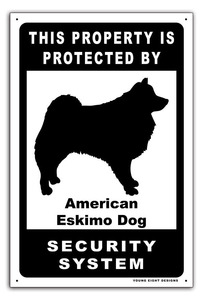 雑貨【American Eskimo Dog/アメリカン・エスキモー・ドッグ】dog/犬/イヌ/セキュリティサイン/メタルプレート/ブリキ看板/Tin-32