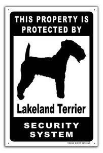 雑貨【Lakeland Terrier Dog/レークランド・テリア・ドッグ】犬/イヌ/セキュリティサイン/メタルプレート/ブリキ看板/Tin Sign-144