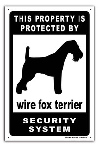 雑貨【Wire Fox Terrier/ワイアー・フォックス・テリア】Dog/ドッグ/犬/セキュリティサインメタルプレート/ブリキ看板/Tin Sign-213