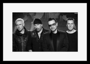 BW:人気ロックバンド!ユートゥー/U2/モノクロ写真フレーム-3