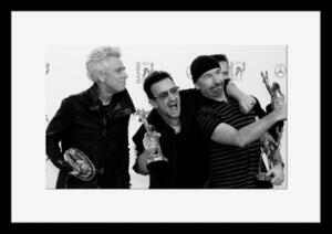 BW:人気ロックバンド!ユートゥー/U2/モノクロ写真フレーム-4