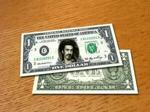 フランク・ザッパ/Frank Zappa/本物米国公認1ドル札紙幣1