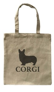 Dog Canvas tote bag/愛犬キャンバストートバッグ【Corgi Dog/コーギー・ドッグ】イヌ/ペット/シンプル/モノクロ/ナチュラル-142