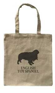 Dog Canvas tote bag/愛犬キャンバストートバッグ【English Toy Spaniel/イングリッシュ・トイ・スパニエル】イヌ/ペット/ナチュラル-172