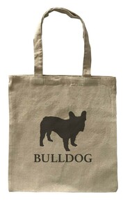 Dog Canvas tote bag/愛犬キャンバストートバッグ【Bulldog/ブルドッグ】イヌ/ペット/シンプル/モノクロ/ナチュラル-103
