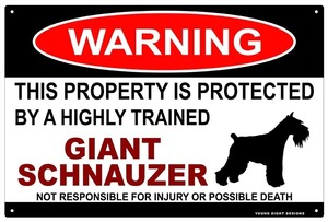 雑貨【Giant Schnauzer/ジャイアント・シュナウザー】WARNING/Dog/ドッグ/犬/警告/ヤードサイン/メタルプレート/ブリキ看板/Tin Sign-40