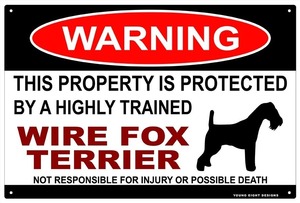 雑貨【Wire Fox Terrier/ワイアー・フォックス・テリア】WARNING/Dog/ドッグ/犬/警告/ヤードサイン/メタルプレート/ブリキ看板/Tin Sign100