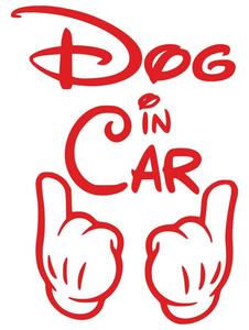 18色!ドッグインカー ステッカー!Dog in car Sticker /車用/シール/ Vinyl/Decal /ステッカー/バイナル/デカール/赤/レッド/red-1