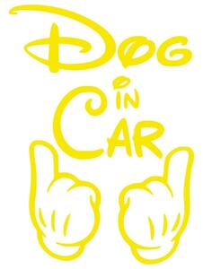 18色!ドッグインカー ステッカー!Dog in car Sticker /車用/シール/ Vinyl/Decal /ステッカー/バイナル/デカール/黄色/イエロー/yellow-1