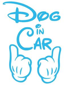 18色!ドッグインカー ステッカー!Dog in car Sticker /車用/シール/ Vinyl/Decal /ステッカー/バイナル/デカール/水色/スカイブルー-1