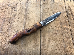 1* rare! pattern. kelp. wood grain . beautiful!. regular kelp pattern one-side blade Japanese style knife root bush craft steel steering wheel tree outdoor camp hunting 