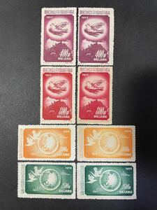 中国切手 紀18 アジア太平洋地域平和会議 1952年 4種完 2セット　8枚未使用
