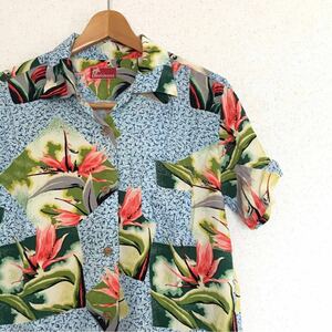 ビンテージ 90s【アロハシャツ】日本製 50s 復刻 古着 ハワイ HAWAII 壁縮緬 アメカジ 女子 キッズ パフィー チビT Y2K 沖縄 和柄 カレッジ