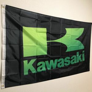 【安心の匿名配送】カワサキ フラッグ kawasaki バイク ガレージ 旗