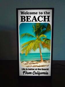 アメリカン カリフォルニア パームビーチ サーフィン 夏 海 砂浜 写真 フォト ミニチュア 看板 置物 雑貨 LEDライトBOX 電飾看板 電光看板