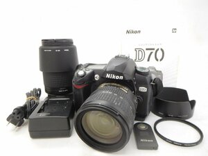 05 56-499829-23 [Y] Nikon ニコン D70 デジタル一眼レフ カメラ / DX AF-S NIKKOR 18-70mm 1:3.5-4.5G ED 他 レンズ付属 千56