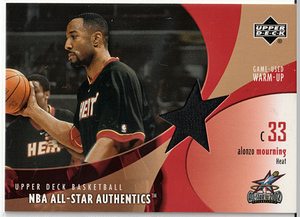 01-02 UPPER DECK NBA ALL-STAR AUTHENTICS【ALONZO MOURNING】#AM-AW GAME-USED WARM-UP HEAT