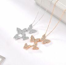 蝶 ネックレス シルバー 925 ペンダント CZ 蝶々 チョウ　ちょうちょ かわいい バタフライ シルバーネックレス_画像9