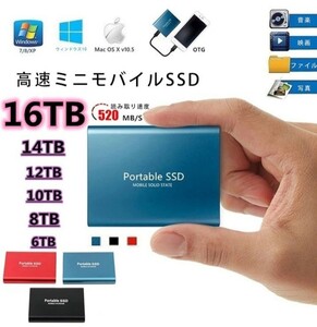 ポータブルSSDドライブ 大容量 8TB USB3.0 Type-C SSD 外付けSSD 薄型