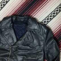 【Real Leather Jacket】本革 レザー ジャケット ライダース 革ジャン 黒 ブラック バイカー パンク ロック ショート丈 ワイルド /1016jw_画像4