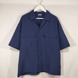 美品 ジーユー GU ドライダブルポケットオープンカラーシャツ オーバーサイズ 331-326035 XL 五分袖 紺 ネイビー メンズ 中古 /BR