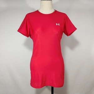 アンダーアーマー UNDER ARMOUR コンプレッションウェア スポーツトップス Tシャツ インナー 半袖 XXL レッド レディース 中古 /BS