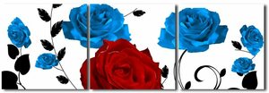Art hand Auction 新款玫瑰3件套, 花朵, 艺术面板, 艺术海报, 帆布画, 木制框, 图片, 壁挂, 室内绘画, 50x50厘米, 帆布, 艺术品, 绘画, 其他的