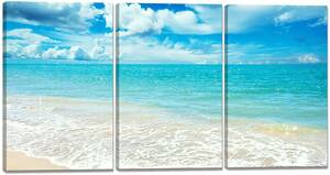 Art hand Auction Set of 3 New Art Panel Art Poster Sea Coast Wave Sandy Beach Canvas Painting Modern Art Picture Wall Hanging Interior Painting Canvas, artwork, painting, others
