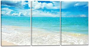 Art hand Auction Set of 3 New Art Panel Art Poster Sea Coast Wave Sandy Beach Canvas Painting Modern Art Picture Wall Hanging Interior Painting Canvas, artwork, painting, others