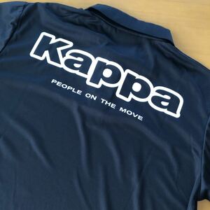 新品　Kappa / カッパ 背面ビッグロゴ　半袖ポロシャツ　サラサラ快適　Ｌサイズブラック