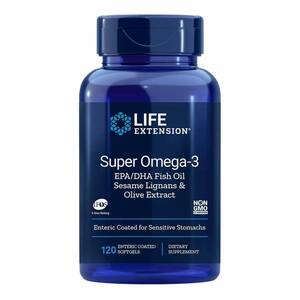 特価! 腸溶性カプセル スーパーオメガ3 EPA + DHA セサミン ポリフェノール 120錠 ライフエクステンション