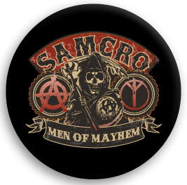 Sons Of Anarchy ( солнечный zob дыра - ключ ) MEN OF MAYHEM BUTTON жестяная банка значок ( булавка модель )*