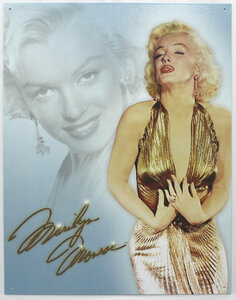 Monroe - Gold Dress ★ Tin Signs（ブリキ看板）【並行輸入品】