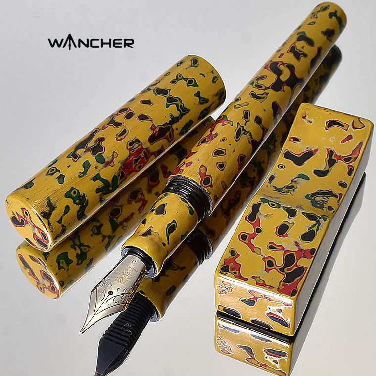 ○職人による手塗り【WANCHER】世界樹-漆- 万年筆 津軽塗 緑上げ F