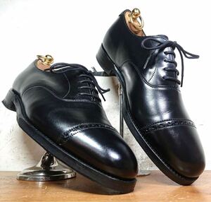 【美品】英国 CHEANEY製 Lloyd Footwear 6184Last ストレートチップ Men’s 51/2E 24cm相応 黒 ブラック/クロケット