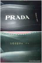 【数回履き程度/美品】ITALY製 PRADA/プラダ 2019AW スタッズ 厚底 レースアップシューズ UK61/2 25.5cm相応 レッド ブロックソール_画像9