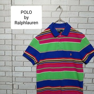 POLObyRALPH LAUREN ラルフローレン マルチボーダー ポロシャツ 90s　鹿の子