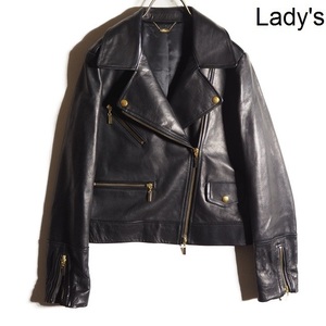 B5386P　▼Lisiere リジェール アパルトモン▼　HORSE LEATHER RIDERS JACKET 馬革 ライダース レザー ジャケット 黒 36 秋～春 rb mks