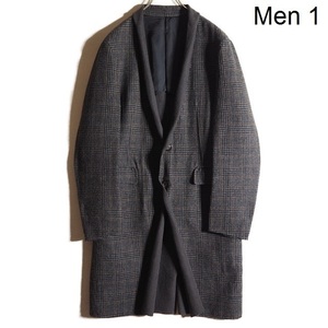 H5196P Vkolor color V wool double faced Glenn check coat gray black 1 / Chesterfield coat autumn winter rb mks