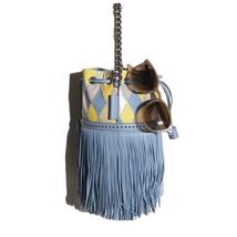 K0035f11 ▼J&M DAVIDSON デヴィッドソン● THE MINI FRINGE CARNIVAL BAG カーニバルブルーパッチワーク 限定 ショルダーバッグ rb mks_画像2