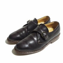 x0120P　▼Paraboot パラブーツ▼　シングルモンクストラップシューズ ダークブラウン 9/27.5cm レザーシューズ 茶 rb mks_画像2