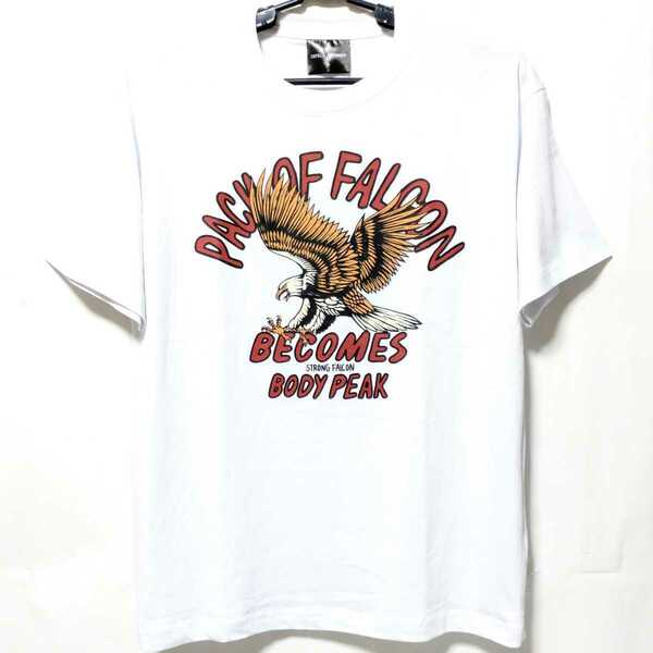 特価/未使用【サイズ=L】ファルコンプリント/メンズ/半袖/Tシャツ/胸囲=96~104cm/white②