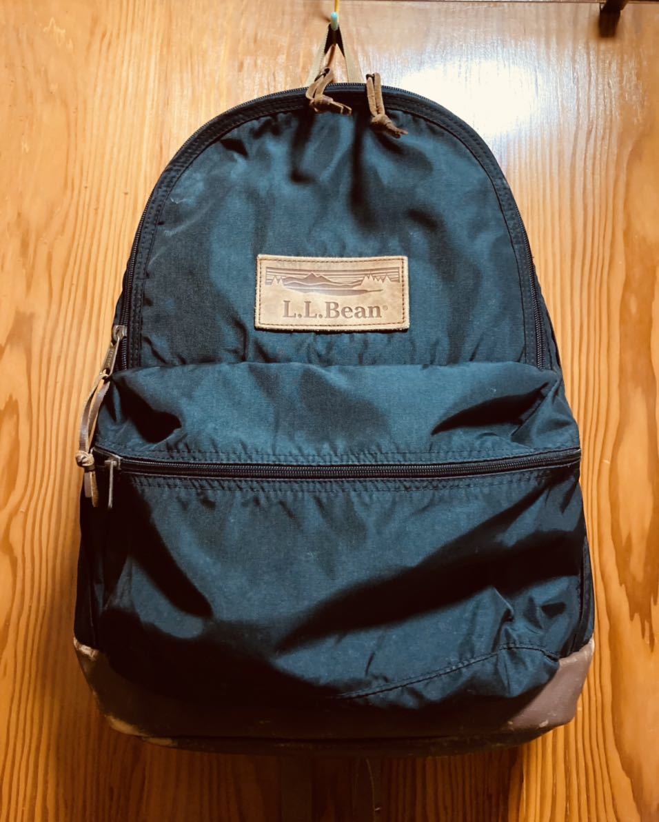 即決☆L.L.Bean☆ビンテージ 米国製 usa レザーコンビバックパック