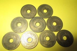 ☆5円黄銅貨《昭和44年》　9枚 トーン様
