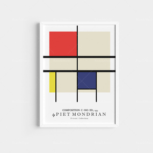 G1438 ピエトモンドリアン ピート・モンドリアン Piet Mondrian ビンテージ モダンアート キャンバスポスター 50×70cm 海外製 枠なし B