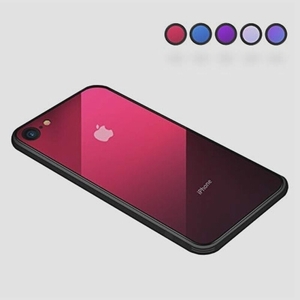   бесплатная доставка *SUMart iPhone SE/iPhone8/iPhone7 кейс градация усиленный стеклянный кейс . раз 9H( рубин красный )