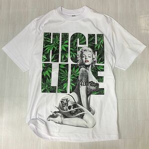 LA発 【L】 マリリンモンロー Monroe グラフィック 半袖 ヘビーウェイト Tシャツ HIPHOP ウェストコースト HighLife ハイライフ 白 420