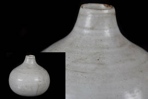 朝鮮美術 李朝 白磁 花瓶 古美術品（分院高麗旧家蔵出）C93