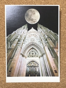 【ポストカード　１０】はがき　ハガキ　葉書　St.Patrick'sCathedral　夜景　月